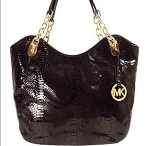 Michael Kors Black Python Tote